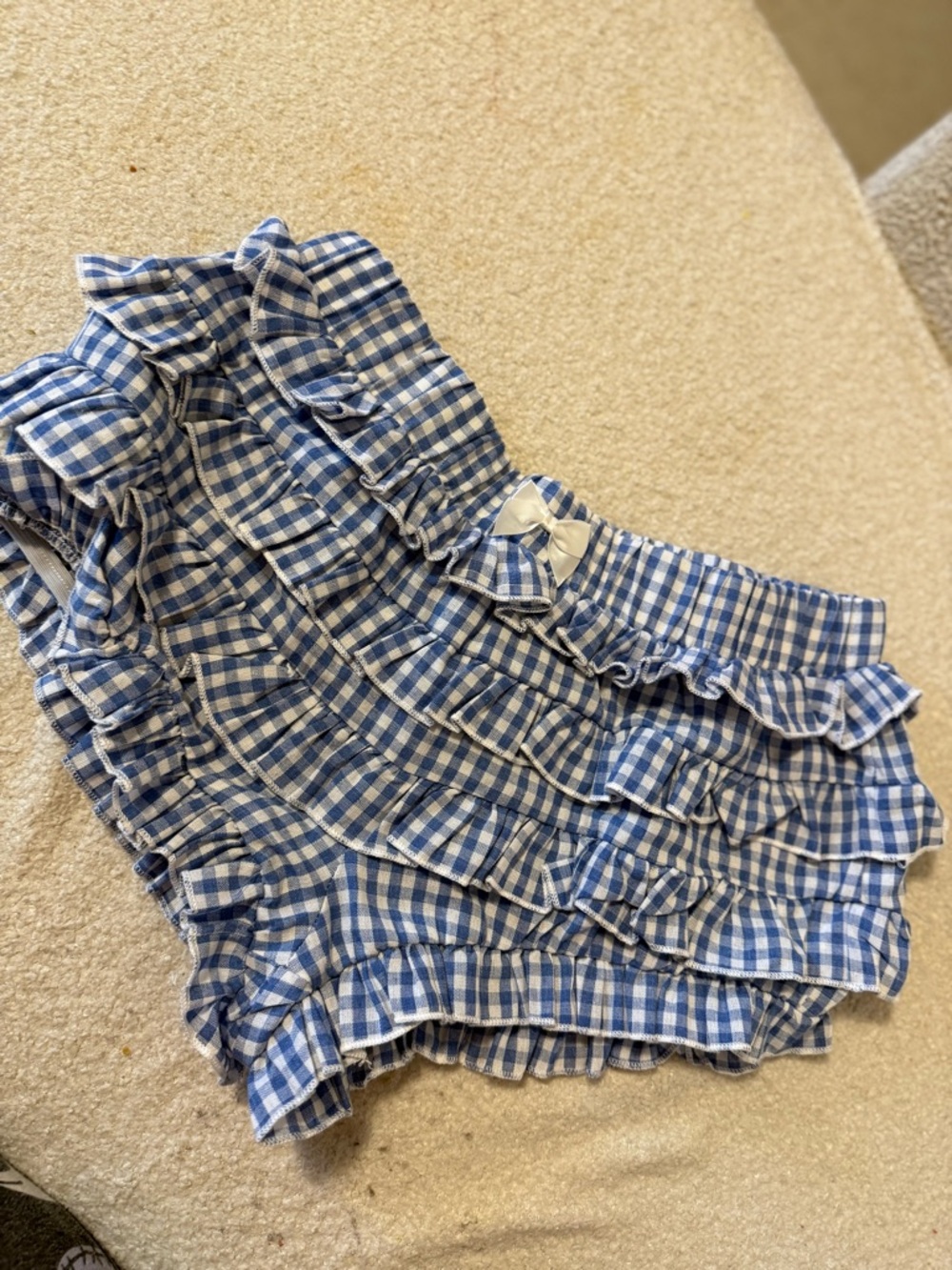 Blue Gingham Ruffle Skirt - Picture 2 of 4